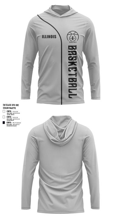 Illinois Impact Basketball 87881800 Long Sleeve Performance Shirt with hood - 3