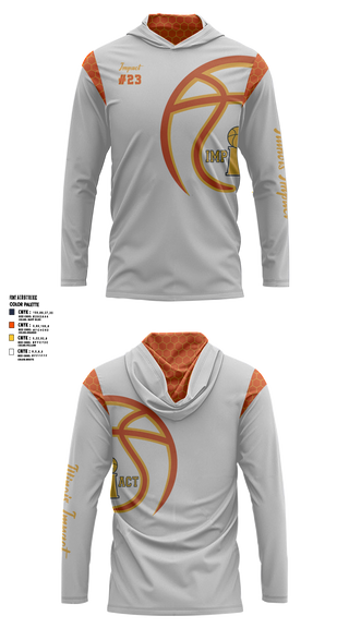 Illinois Impact Basketball 87881800 Long Sleeve Performance Shirt with hood - 3