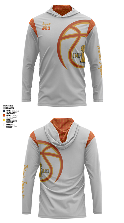 Illinois Impact Basketball 87881800 Long Sleeve Performance Shirt with hood - 3