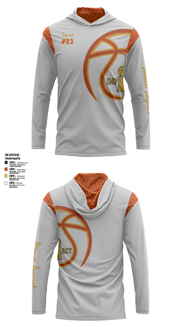 Illinois Impact Basketball 87881800 Long Sleeve Performance Shirt with hood - 3