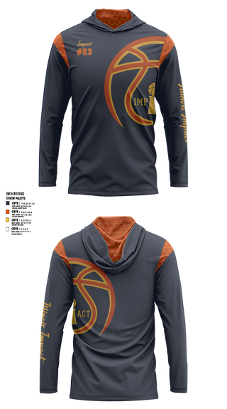 Illinois Impact Basketball 87881800 Long Sleeve Performance Shirt with hood - 4