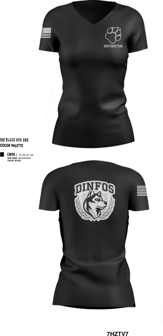 DINFOS (Defense Information School) 29284303 Women's Short Sleeve V-neck Shirt -100