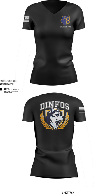 DINFOS (Defense Information School) 29284303 Women's Short Sleeve V-neck Shirt -101