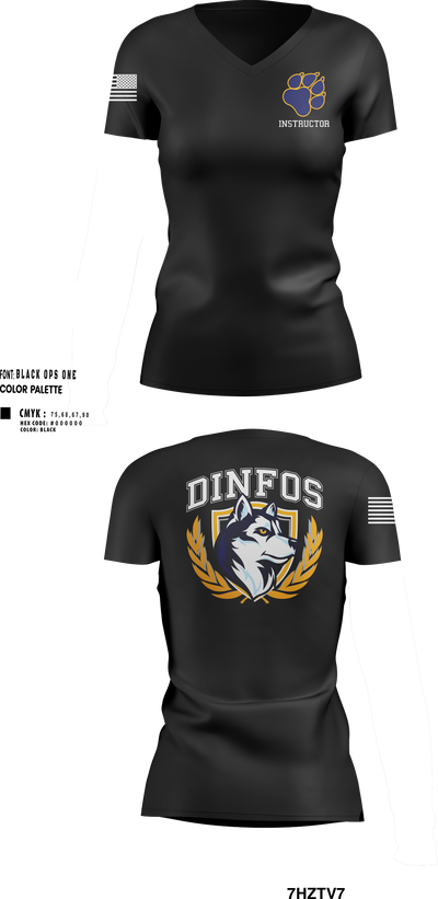 DINFOS (Defense Information School) 29284303 Women's Short Sleeve V-neck Shirt -101