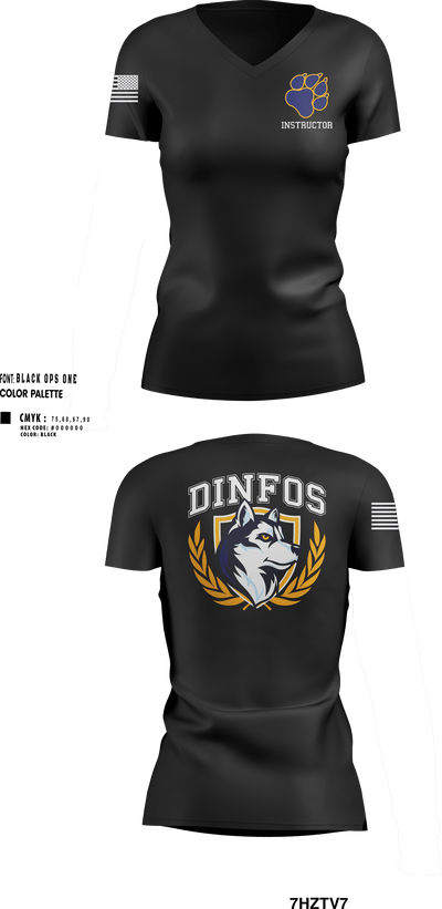 DINFOS (Defense Information School) 29284303 Women's Short Sleeve V-neck Shirt -103