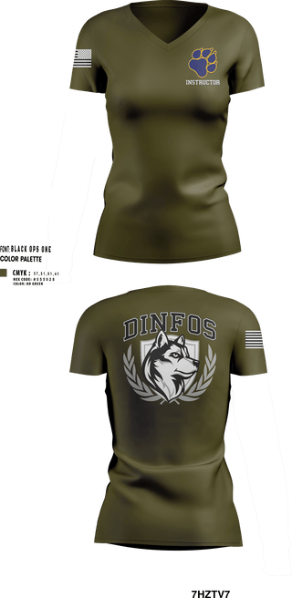 DINFOS (Defense Information School) 29284303 Women's Short Sleeve V-neck Shirt -104
