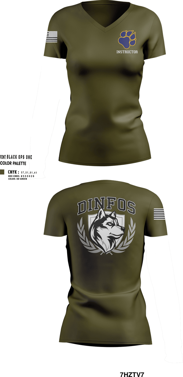 DINFOS (Defense Information School) 29284303 Women's Short Sleeve V-neck Shirt -104