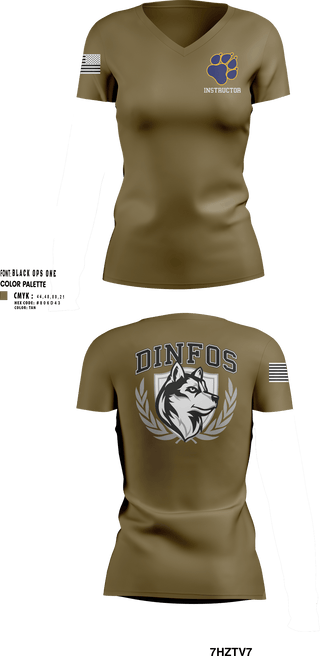 DINFOS (Defense Information School) 29284303 Women's Short Sleeve V-neck Shirt -105