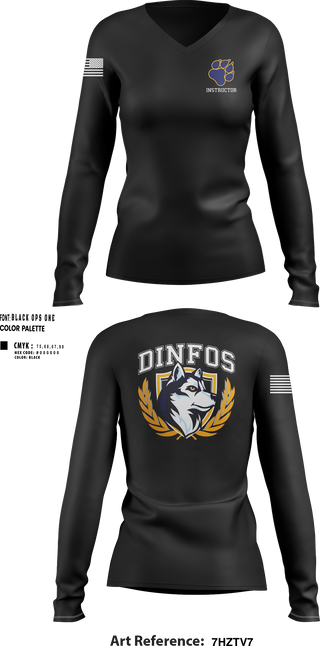 DINFOS (Defense Information School) 29284303 Women's Long Sleeve V-neck Shirt -101
