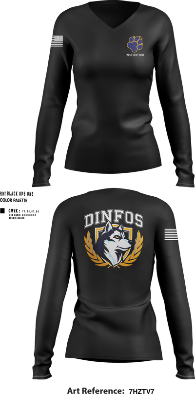 DINFOS (Defense Information School) 29284303 Women's Long Sleeve V-neck Shirt -101