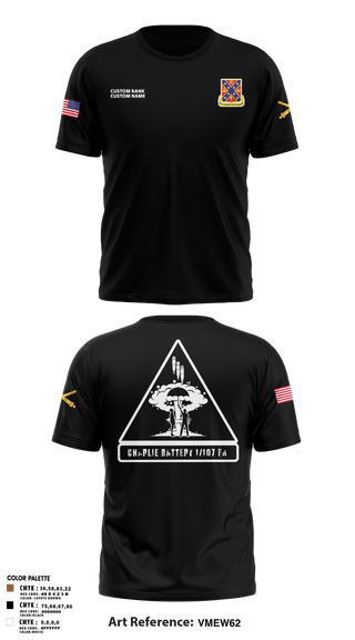 C BTRY 1/107 FA 56836205 Short Sleeve Performance Shirt - 9