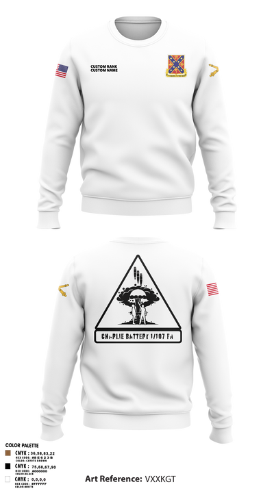 C BTRY 1/107 FA 56836205 Crew Neck Sweatshirt - 8