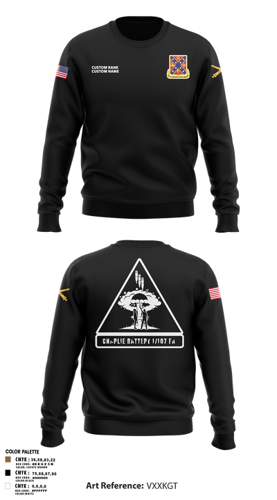 C BTRY 1/107 FA 56836205 Crew Neck Sweatshirt - 9