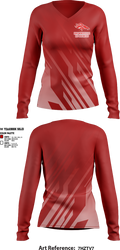 Brownsville Rd Broncos " Shelby Youth Sports" 30416517 Women's Long Sleeve V-neck Shirt - 1