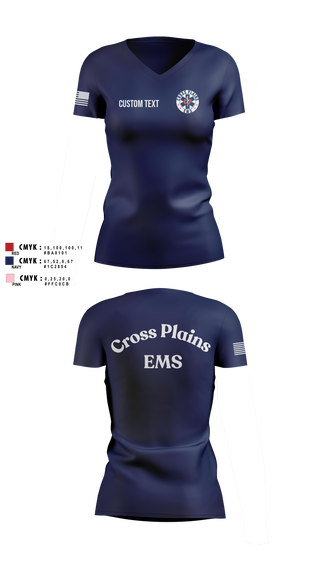 Womens Short Sleeve Vneck Shirt, Cross Plains Area EMS, EMS/EMT, Teamtime, Team time, sublimation, custom sports apparel, team uniforms, spirit wear, spiritwear, sports uniforms, custom shirts, team store, custom team store, fundraiser sports, apparel fundraiser