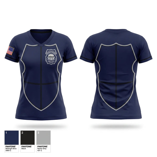 Womens Short Sleeve Vneck Shirt, Struthers Police Department, Police, Teamtime, Team time, sublimation, custom sports apparel, team uniforms, spirit wear, spiritwear, sports uniforms, custom shirts, team store, custom team store, fundraiser sports, apparel fundraiser