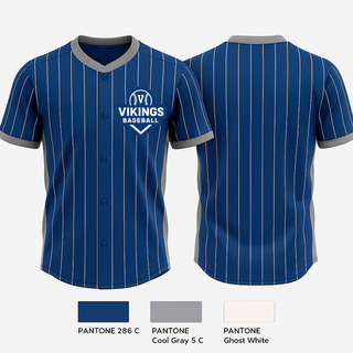 Full Button Baseball Jersey, Vikings, Baseball, Teamtime, Team time, sublimation, custom sports apparel, team uniforms, spirit wear, spiritwear, sports uniforms, custom shirts, team store, custom team store, fundraiser sports, apparel fundraiser