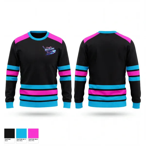 Crew Neck Sweatshirt, Danglin’ Dazzlers, Ice Hockey, Teamtime, Team time, sublimation, custom sports apparel, team uniforms, spirit wear, spiritwear, sports uniforms, custom shirts, team store, custom team store, fundraiser sports, apparel fundraiser