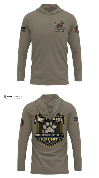 Long Sleeve hooded sunshirt, Dane County K9, Police, Teamtime, Team time, sublimation, custom sports apparel, team uniforms, spirit wear, spiritwear, sports uniforms, custom shirts, team store, custom team store, fundraiser sports, apparel fundraiser