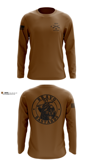 Long Sleeve Performance Shirt, Bravo Co 2/377, Army, Teamtime, Team time, sublimation, custom sports apparel, team uniforms, spirit wear, spiritwear, sports uniforms, custom shirts, team store, custom team store, fundraiser sports, apparel fundraiser