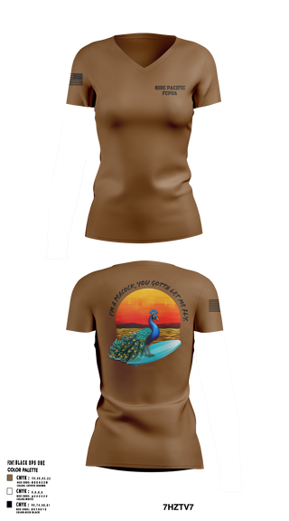 NIOC PACIFIC FCPOA 79228175 Women's Short Sleeve V-neck Shirt - 1