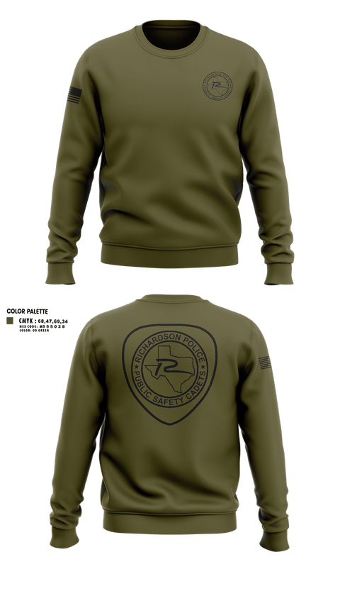 Crew Neck Sweatshirt, Richardson Police Cadets, Police, Teamtime, Team time, sublimation, custom sports apparel, team uniforms, spirit wear, spiritwear, sports uniforms, custom shirts, team store, custom team store, fundraiser sports, apparel fundraiser