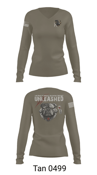 Womens Long Sleeve Vneck Shirt, LA Medical Recruiting Company, Army, Teamtime, Team time, sublimation, custom sports apparel, team uniforms, spirit wear, spiritwear, sports uniforms, custom shirts, team store, custom team store, fundraiser sports, apparel fundraiser