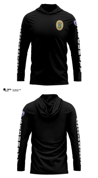 Long Sleeve hooded sunshirt, Armored Knights, Police, Teamtime, Team time, sublimation, custom sports apparel, team uniforms, spirit wear, spiritwear, sports uniforms, custom shirts, team store, custom team store, fundraiser sports, apparel fundraiser