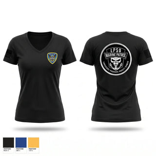 Womens Short Sleeve Vneck Shirt, Lafourche Parish Sheriff’s Office, Police, Teamtime, Team time, sublimation, custom sports apparel, team uniforms, spirit wear, spiritwear, sports uniforms, custom shirts, team store, custom team store, fundraiser sports, apparel fundraiser