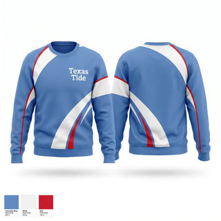 Crew Neck Sweatshirt, Texas Tide, Softball, Teamtime, Team time, sublimation, custom sports apparel, team uniforms, spirit wear, spiritwear, sports uniforms, custom shirts, team store, custom team store, fundraiser sports, apparel fundraiser