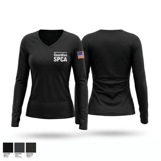 Womens Long Sleeve Vneck Shirt, State Humane Services, Guardian SPCA, Police, Teamtime, Team time, sublimation, custom sports apparel, team uniforms, spirit wear, spiritwear, sports uniforms, custom shirts, team store, custom team store, fundraiser sports, apparel fundraiser