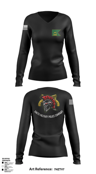 346 MP CO 9773492 Women's Long Sleeve V-neck Shirt - 1