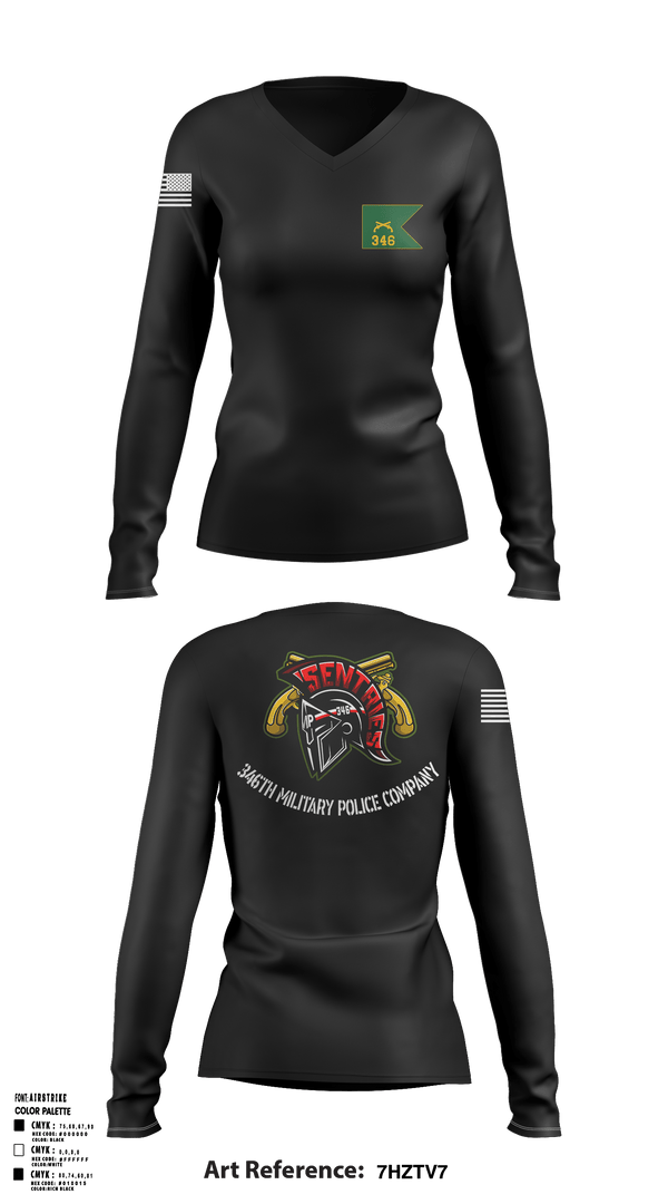 346 MP CO 9773492 Women's Long Sleeve V-neck Shirt - 1
