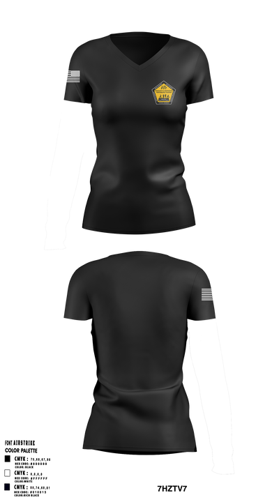 P3T H2F 41377310 Women's Short Sleeve V-neck Shirt - 3