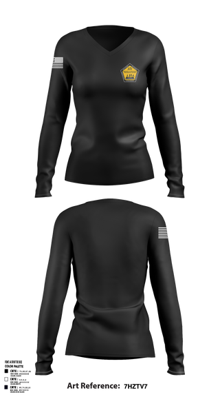 P3T H2F 41377310 Women's Long Sleeve V-neck Shirt - 3