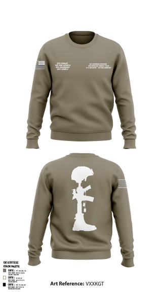 1st Armored Division - 3rd Brigade Combat Team - 2-5 Infantry Action Company 97759468 Crew Neck Sweatshirt - 2