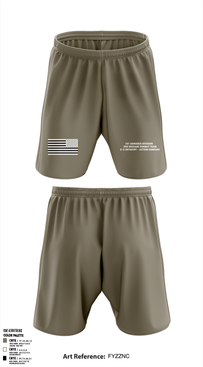 1st Armored Division - 3rd Brigade Combat Team - 2-5 Infantry Action Company 97759468 Athletic Shorts With Pockets - 2