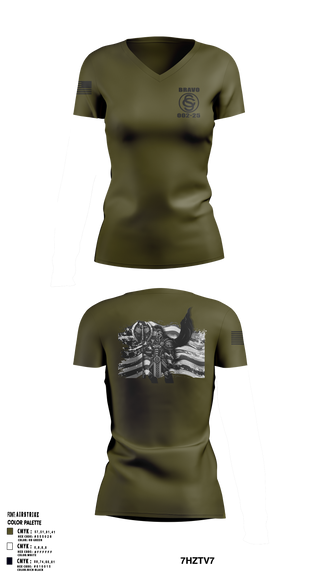 OCS BRAVO CO 002-25 55485287 Women's Short Sleeve V-neck Shirt - 1