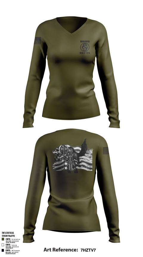 OCS BRAVO CO 002-25 55485287 Women's Long Sleeve V-neck Shirt - 1