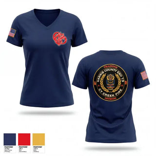 Womens Short Sleeve Vneck Shirt, Cy Creek training, Fire Department, Teamtime, Team time, sublimation, custom sports apparel, team uniforms, spirit wear, spiritwear, sports uniforms, custom shirts, team store, custom team store, fundraiser sports, apparel fundraiser