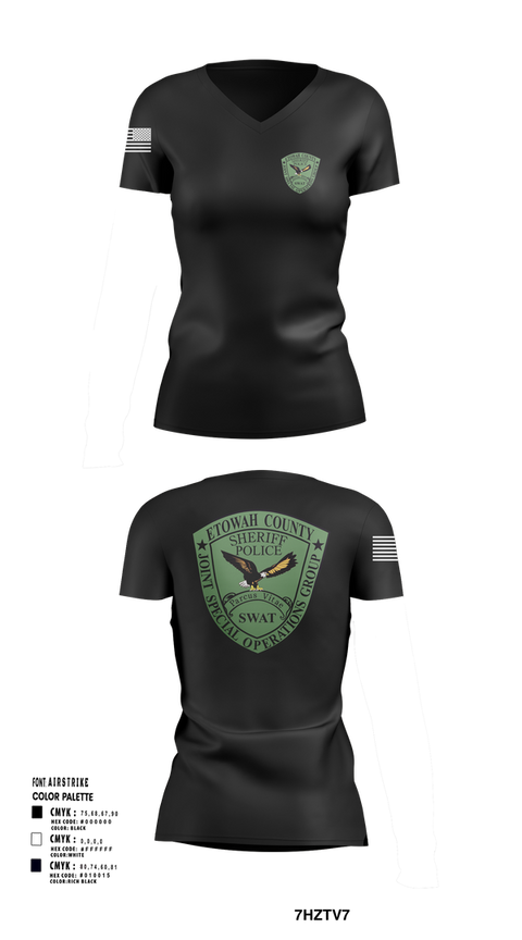 Womens Short Sleeve Vneck Shirt, Etowah County JSOG, , Teamtime, Team time, sublimation, custom sports apparel, team uniforms, spirit wear, spiritwear, sports uniforms, custom shirts, team store, custom team store, fundraiser sports, apparel fundraiser