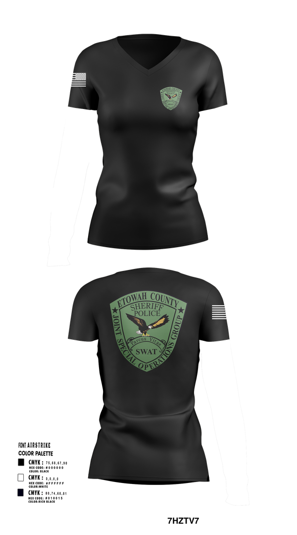 Womens Short Sleeve Vneck Shirt, Etowah County JSOG, , Teamtime, Team time, sublimation, custom sports apparel, team uniforms, spirit wear, spiritwear, sports uniforms, custom shirts, team store, custom team store, fundraiser sports, apparel fundraiser