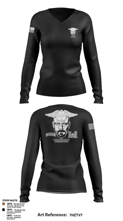 Heisenberg’s 61989625 Women's Long Sleeve V-neck Shirt - 103