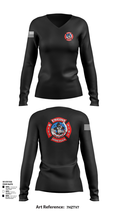 Station 19 Women's Long Sleeve V-neck Shirt - 101