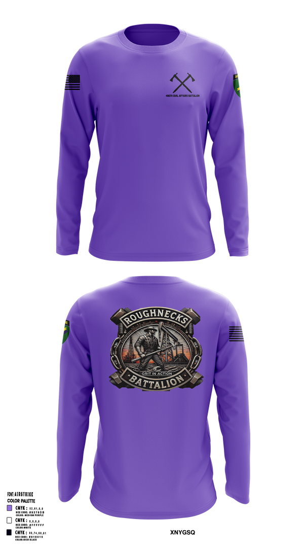 486th Civil Affairs Battalion Long Sleeve Performance Shirt- 1