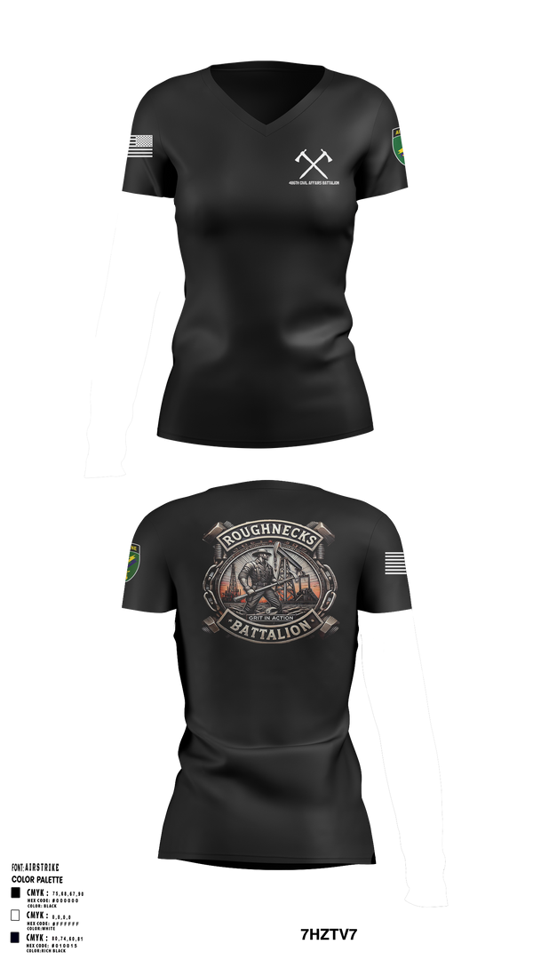 486th Civil Affairs Battalion Women's Short Sleeve V-neck Shirt - 2