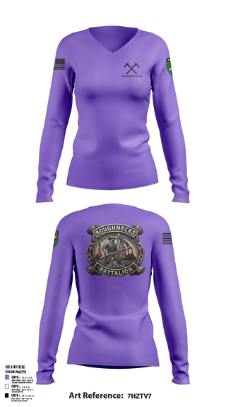 486th Civil Affairs Battalion Women's Long Sleeve V-neck Shirt - 1