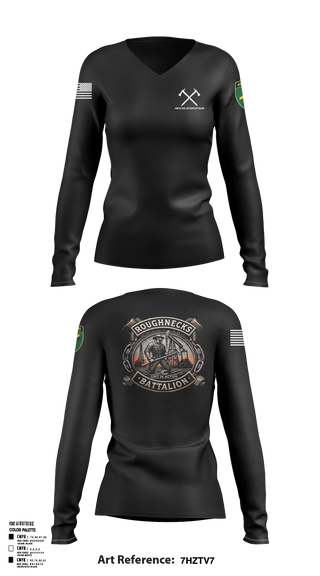 486th Civil Affairs Battalion Women's Long Sleeve V-neck Shirt - 2