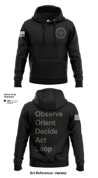 Hoodie, OODA LOOP, Police, Teamtime, Team time, sublimation, custom sports apparel, team uniforms, spirit wear, spiritwear, sports uniforms, custom shirts, team store, custom team store, fundraiser sports, apparel fundraiser