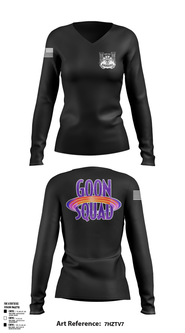 GOON SQUAD Women's Long Sleeve V-neck Shirt - 1